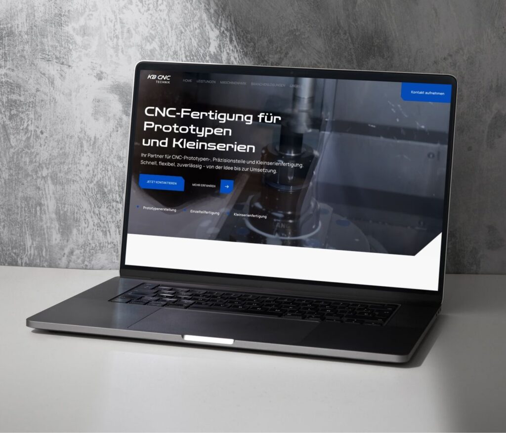Referenz Bild Website und Brand Relaunch KB-CNC Technik